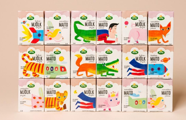 這款牛奶飲料包裝俏皮的都要從貨架上跳出來了!