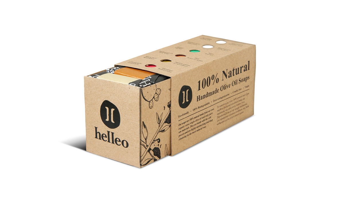 Helleo天然肥皂系列品牌包裝設計,六個肥皂,六個故事