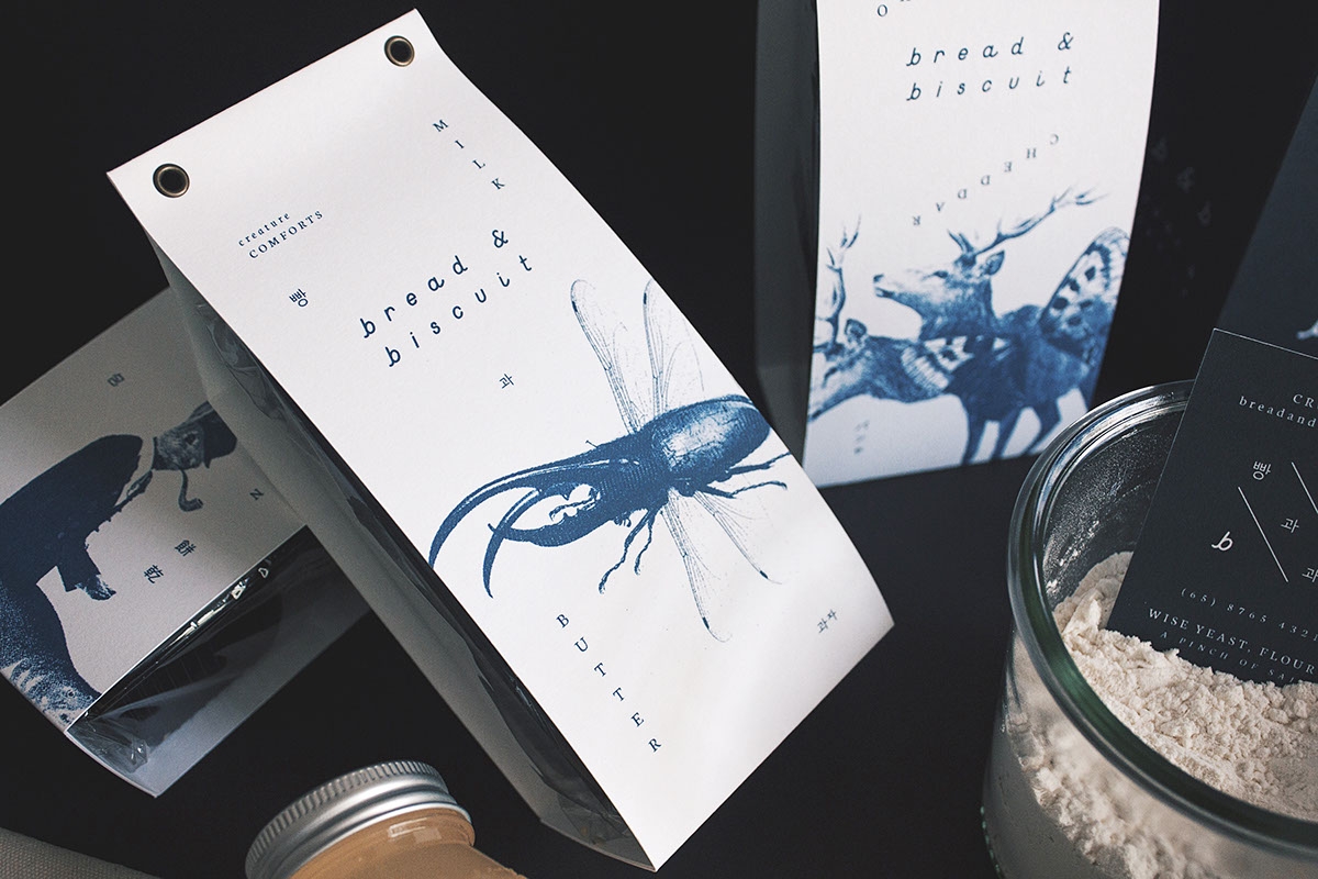 概念化早餐,面包與餅干食品飲料包裝設計