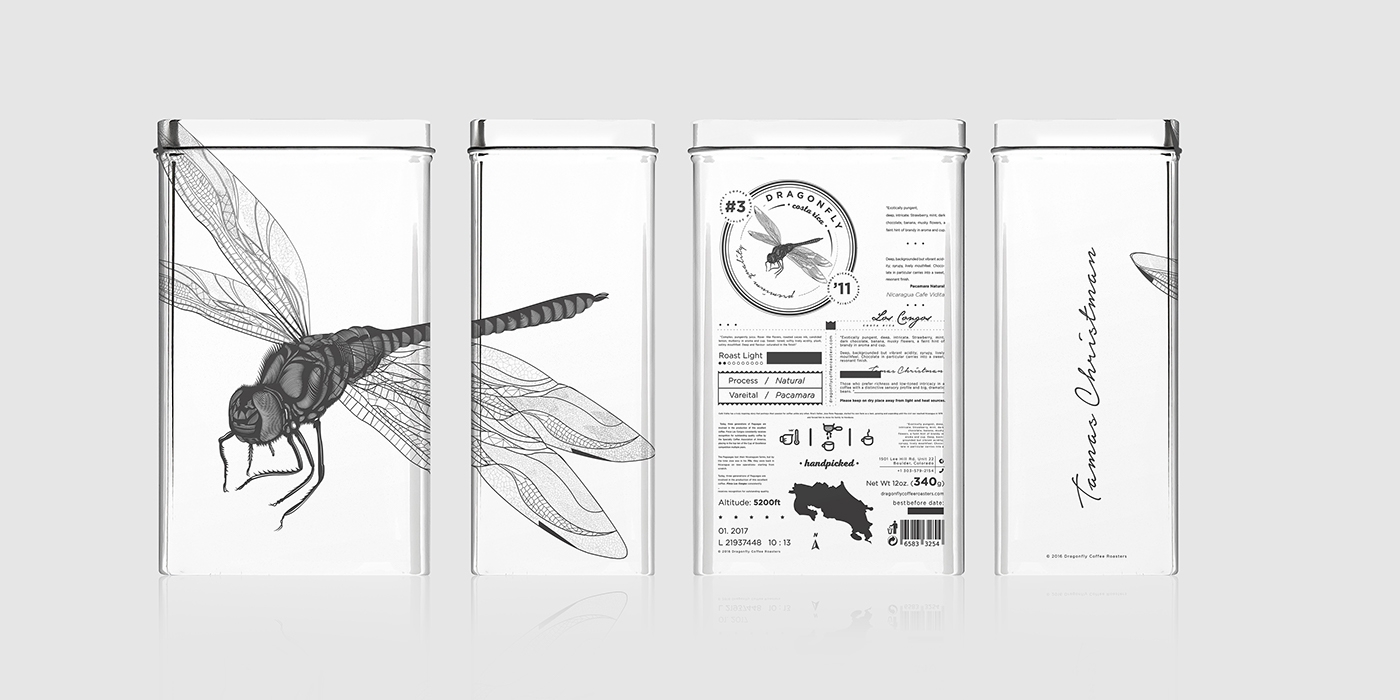 大自然的奇跡，蜻蜓主題的咖啡品牌包裝設計