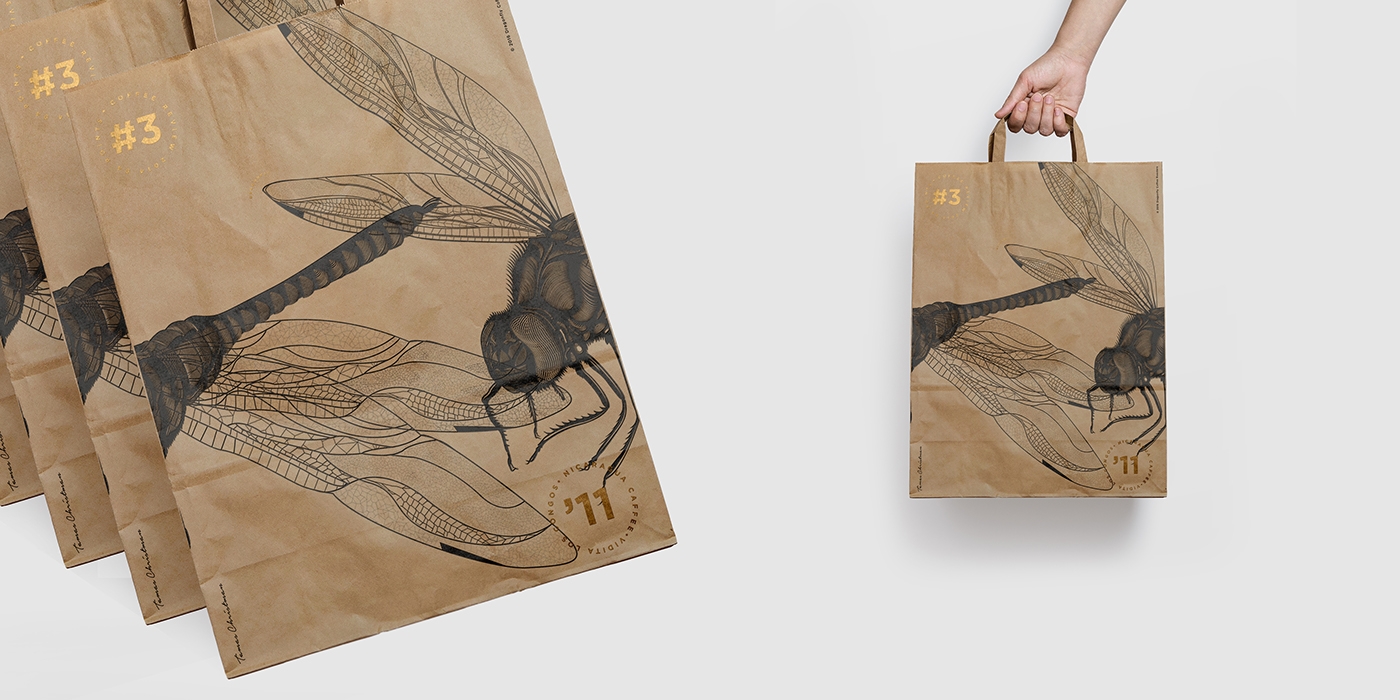 大自然的奇跡，蜻蜓主題的咖啡品牌包裝設計